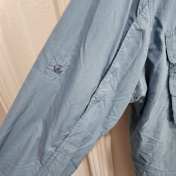 Gander Mountain Blue 2XLT Vented Button Down Fishing LS Shirt UV Sun Protection - Picture 6 of 16